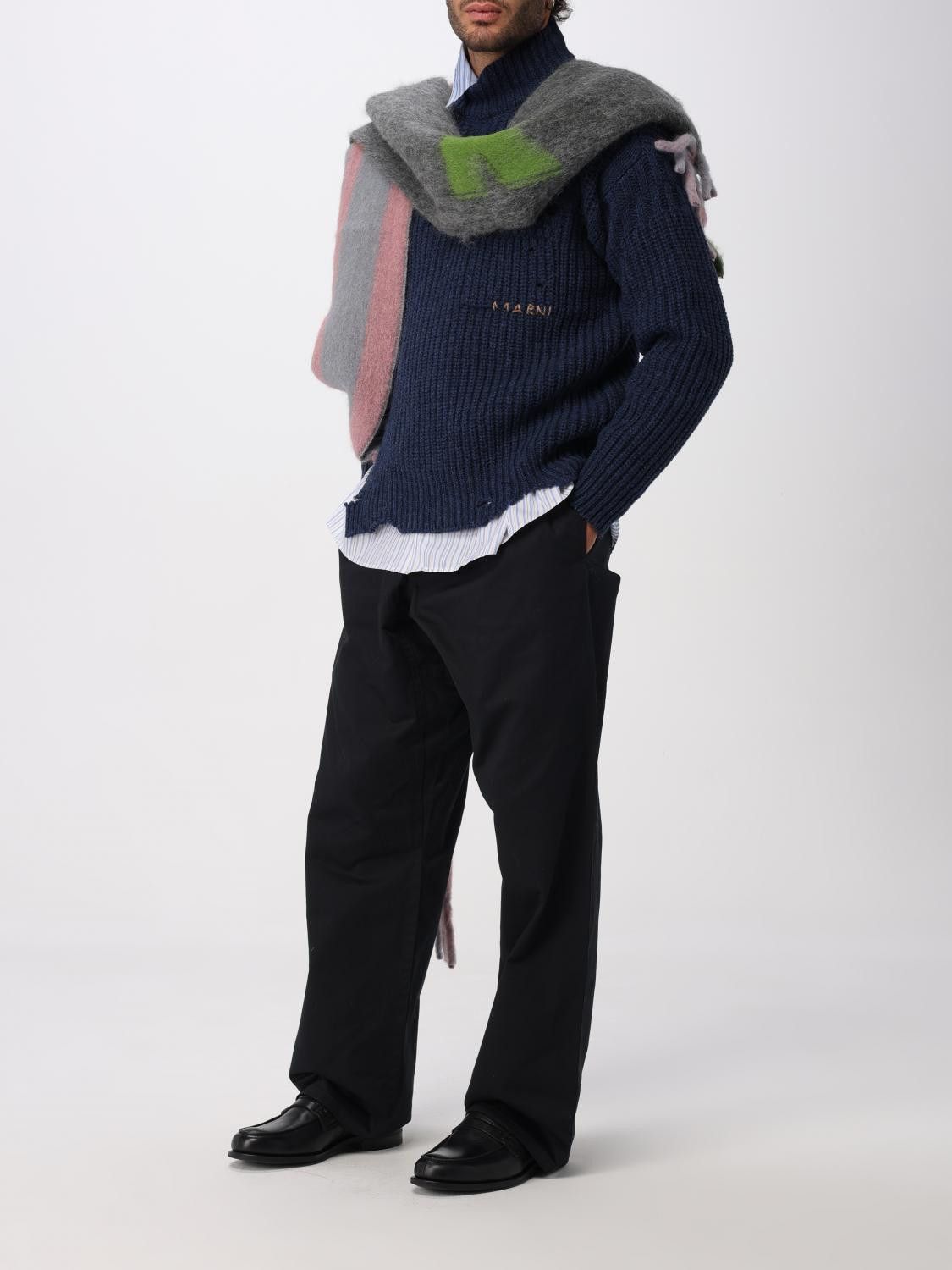 Marni Marni Sweater Men Blue Size US L / EU 52-54 / 3 - 2 Thumbnail