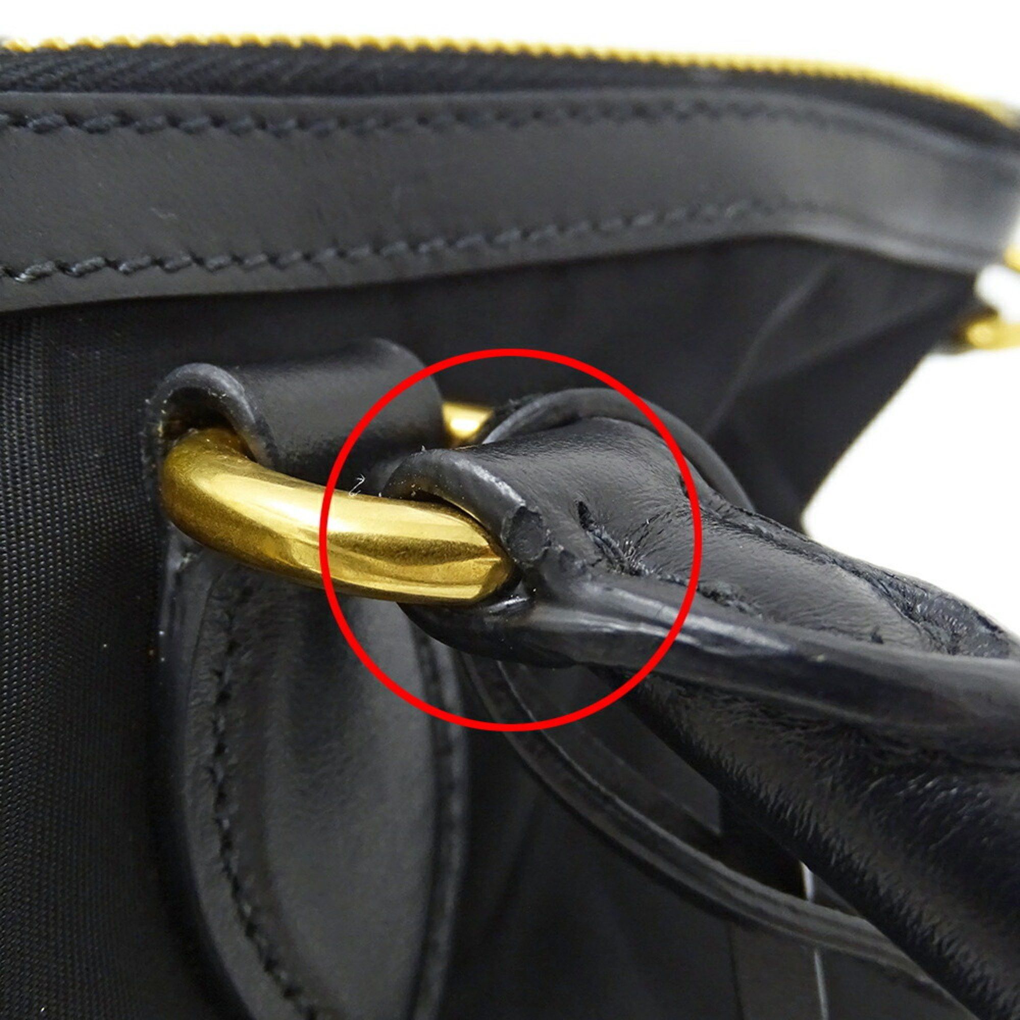 PRADA Women's Handbag Tote Bag Shoulder 2way Nylon Black 1BA104