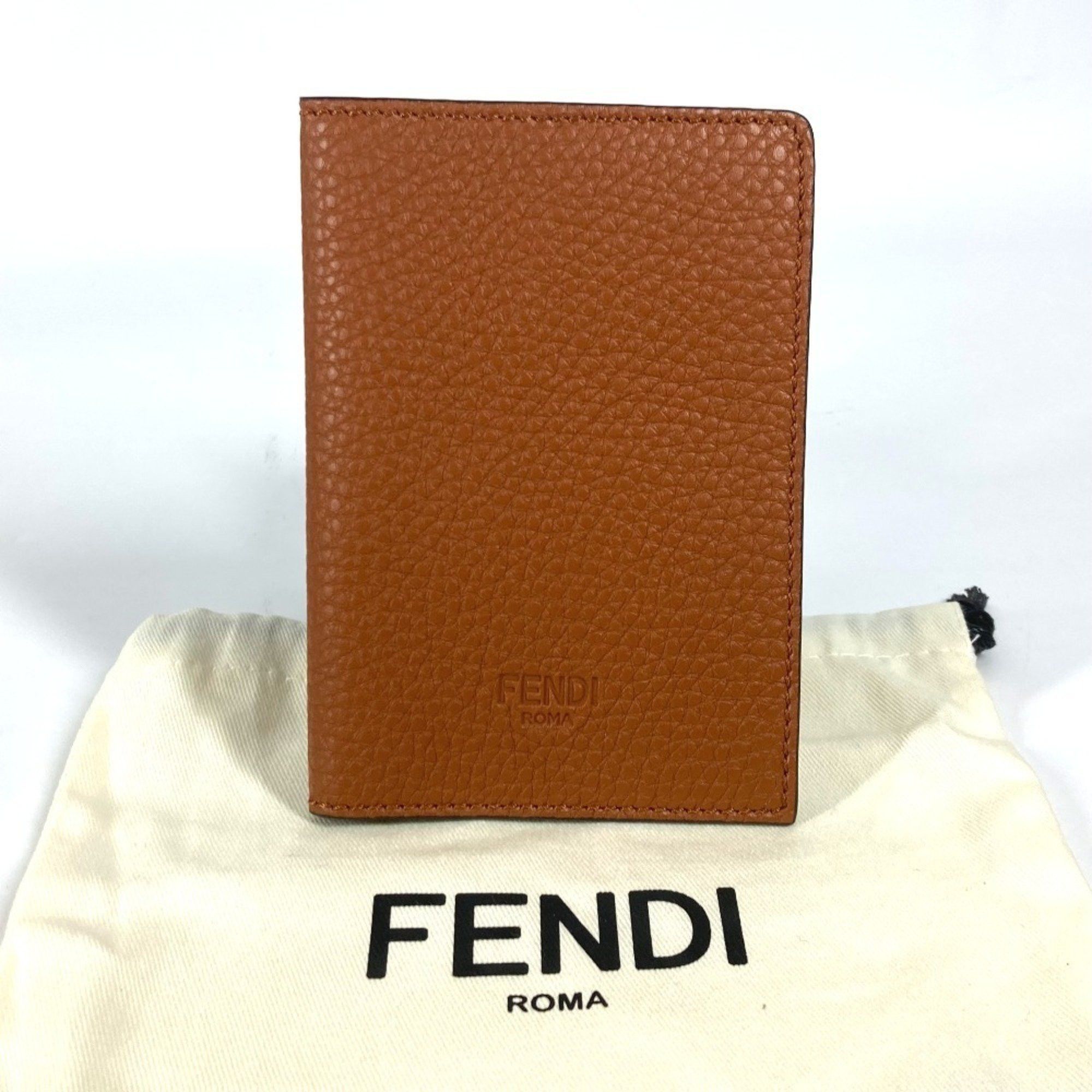 Fendi FENDI Logo Passport Cover Stationery Case Leather Men's Women's Brown Like New Size ONE SIZE - 11 Thumbnail