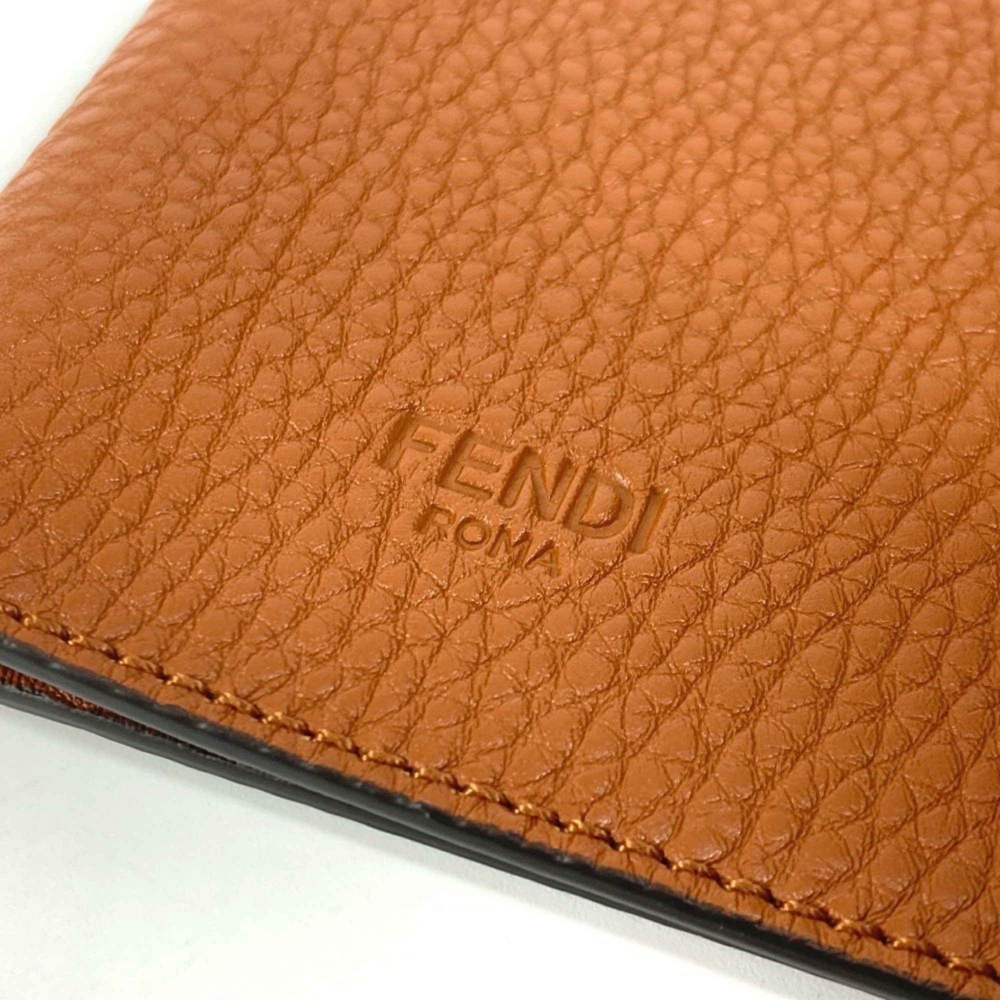 Fendi FENDI Logo Passport Cover Stationery Case Leather Men's Women's Brown Like New Size ONE SIZE - 7 Thumbnail