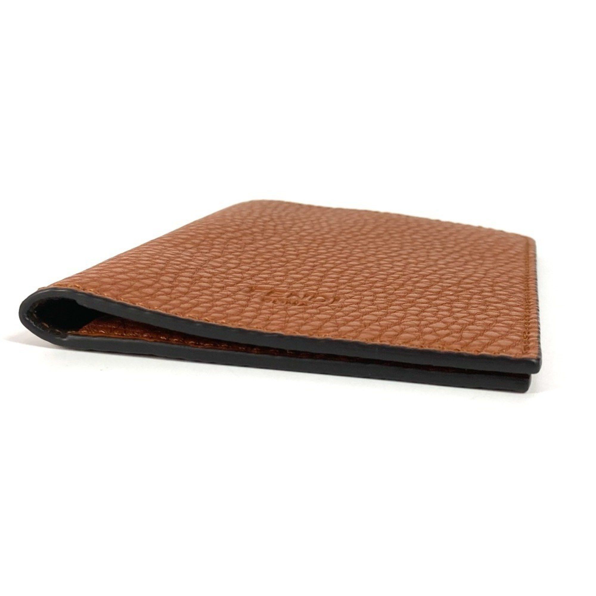 Fendi FENDI Logo Passport Cover Stationery Case Leather Men's Women's Brown Like New Size ONE SIZE - 3 Thumbnail