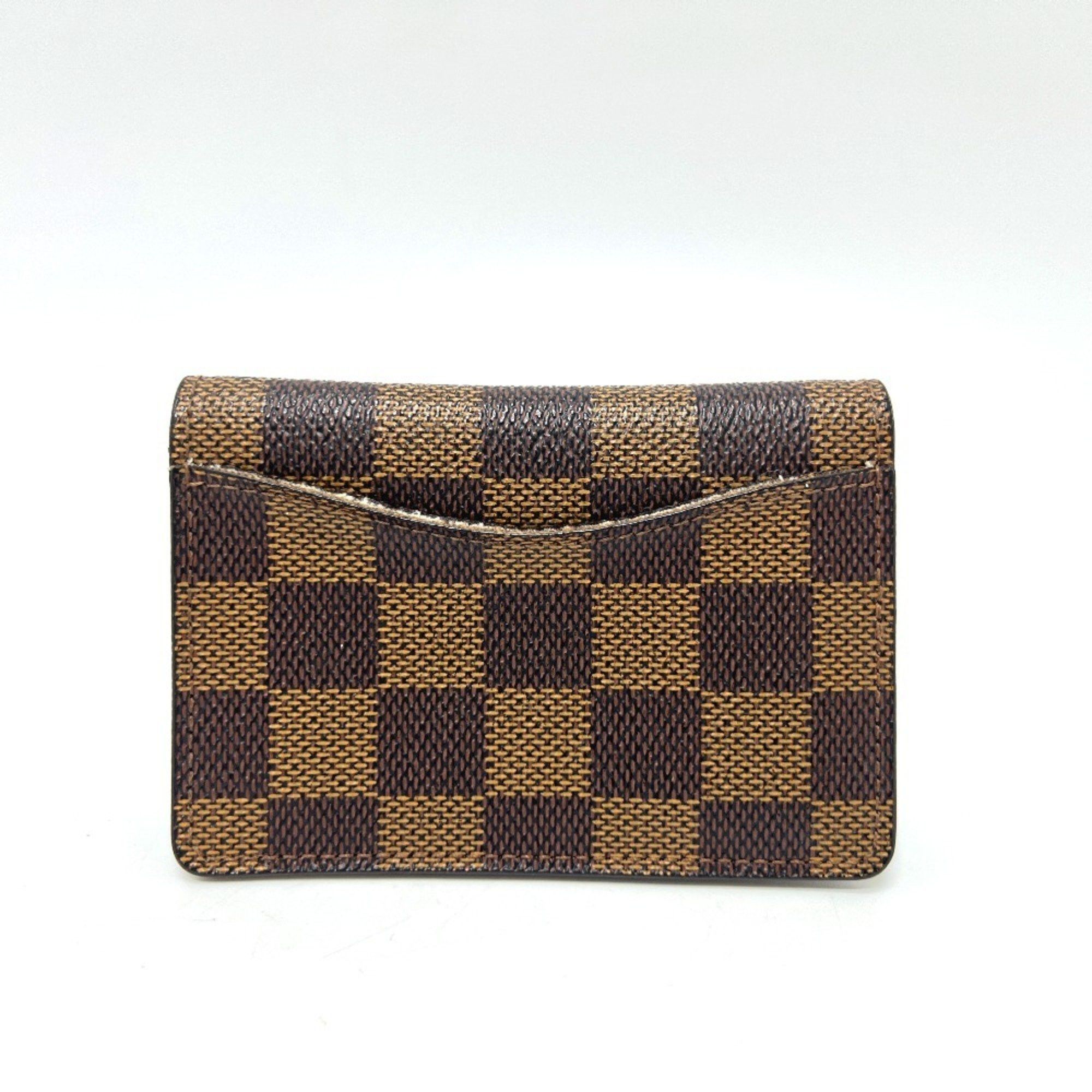 Louis Vuitton LOUIS VUITTON M60502 Organizer de Poche Business Card Holder IC Case Holder/Card Damier Canvas Women's Ebene Brown Size ONE SIZE - 2 Thumbnail