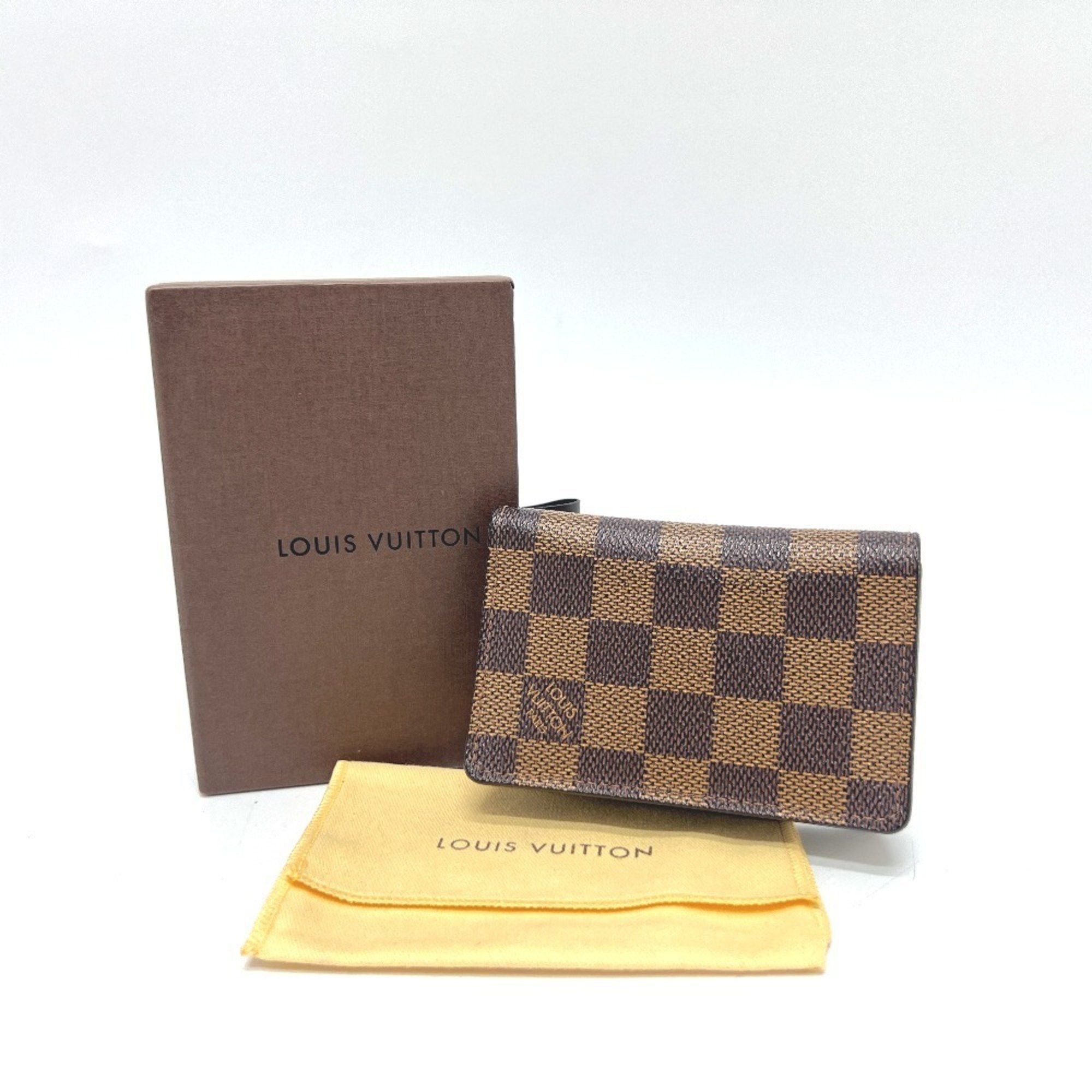 Louis Vuitton LOUIS VUITTON M60502 Organizer de Poche Business Card Holder IC Case Holder/Card Damier Canvas Women's Ebene Brown Size ONE SIZE - 12 Thumbnail