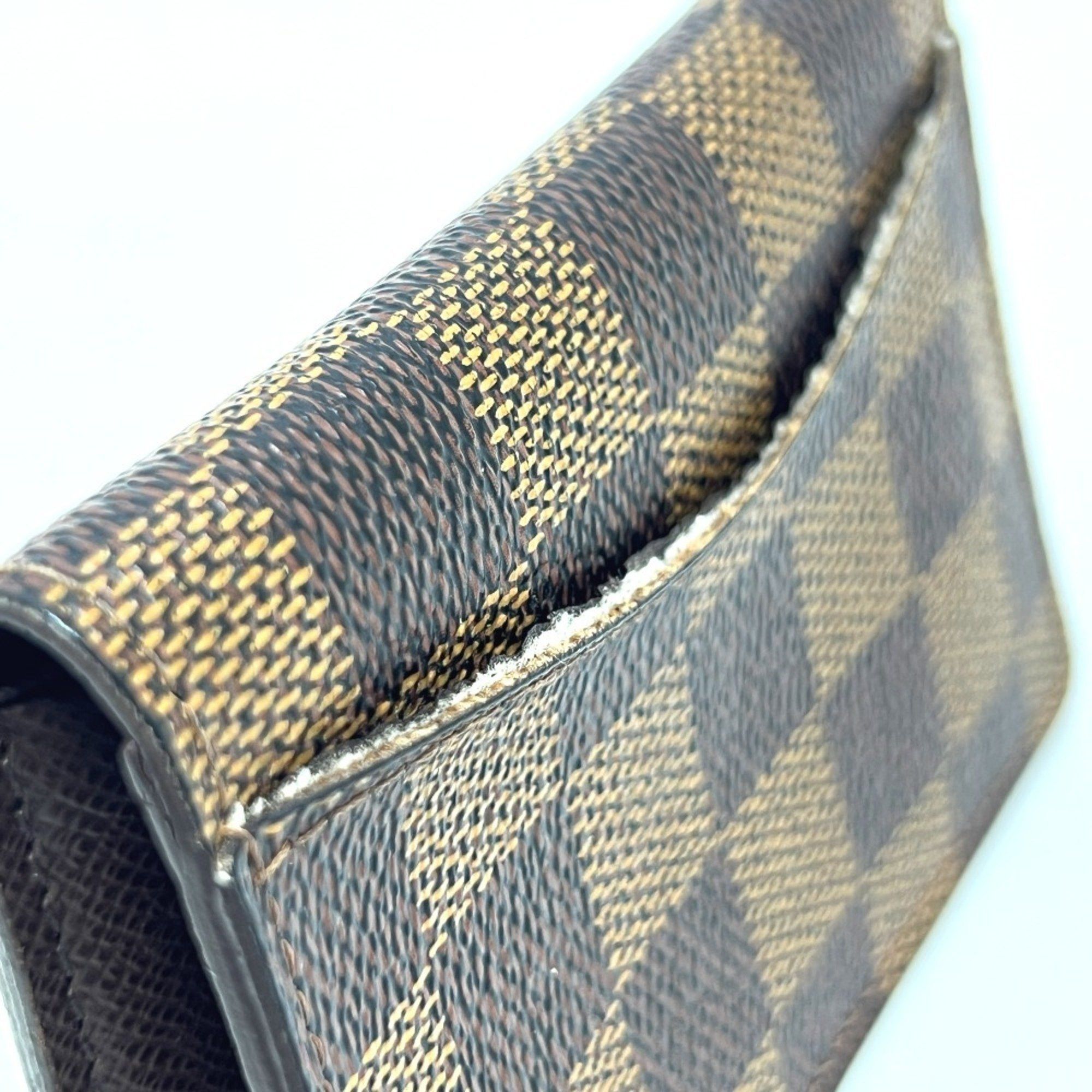 Louis Vuitton LOUIS VUITTON M60502 Organizer de Poche Business Card Holder IC Case Holder/Card Damier Canvas Women's Ebene Brown Size ONE SIZE - 7 Thumbnail