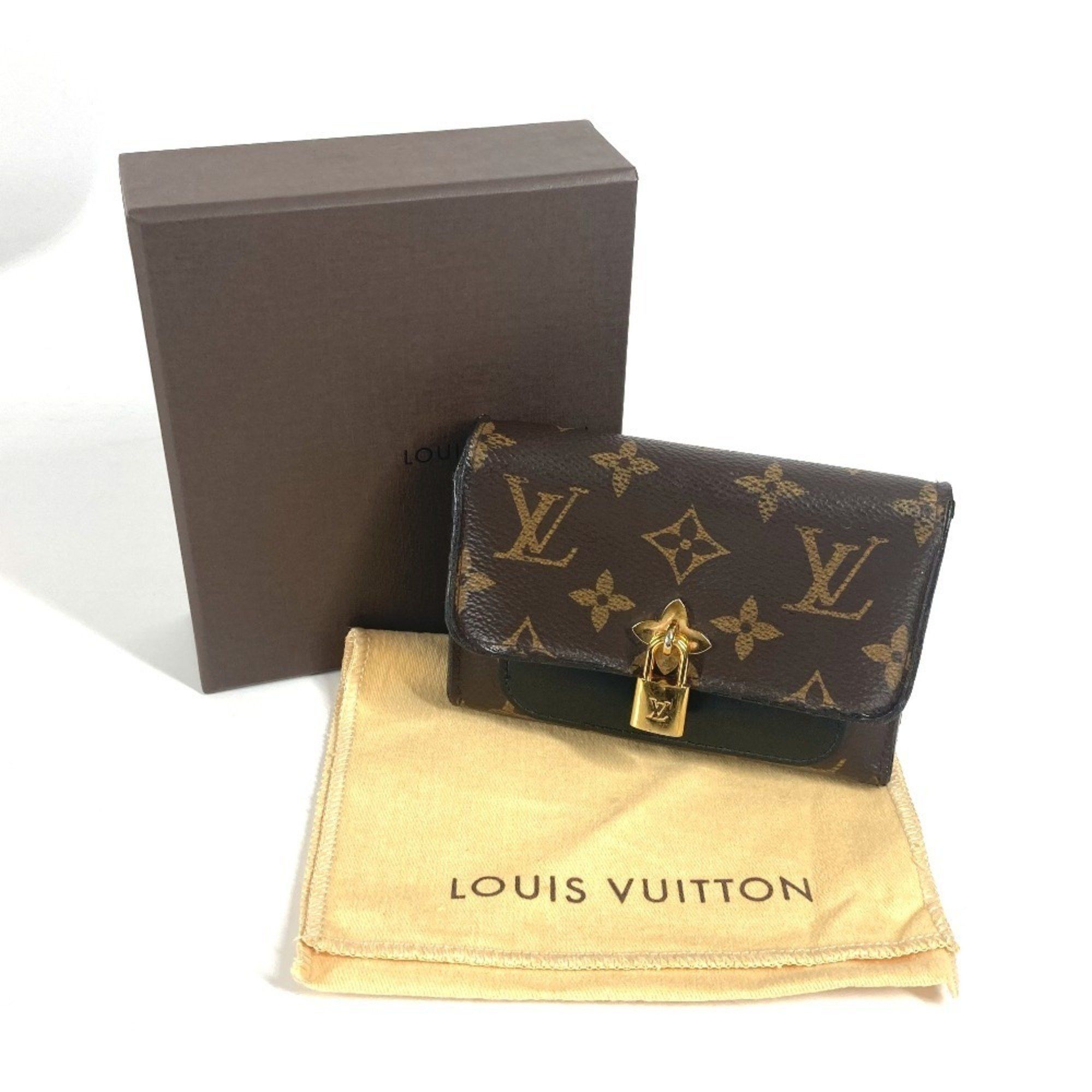Louis Vuitton LOUIS VUITTON M62578 Monogram Portefeuille Flower Compact Wallet Tri-fold Canvas Women's Brown Size ONE SIZE - 4 Thumbnail