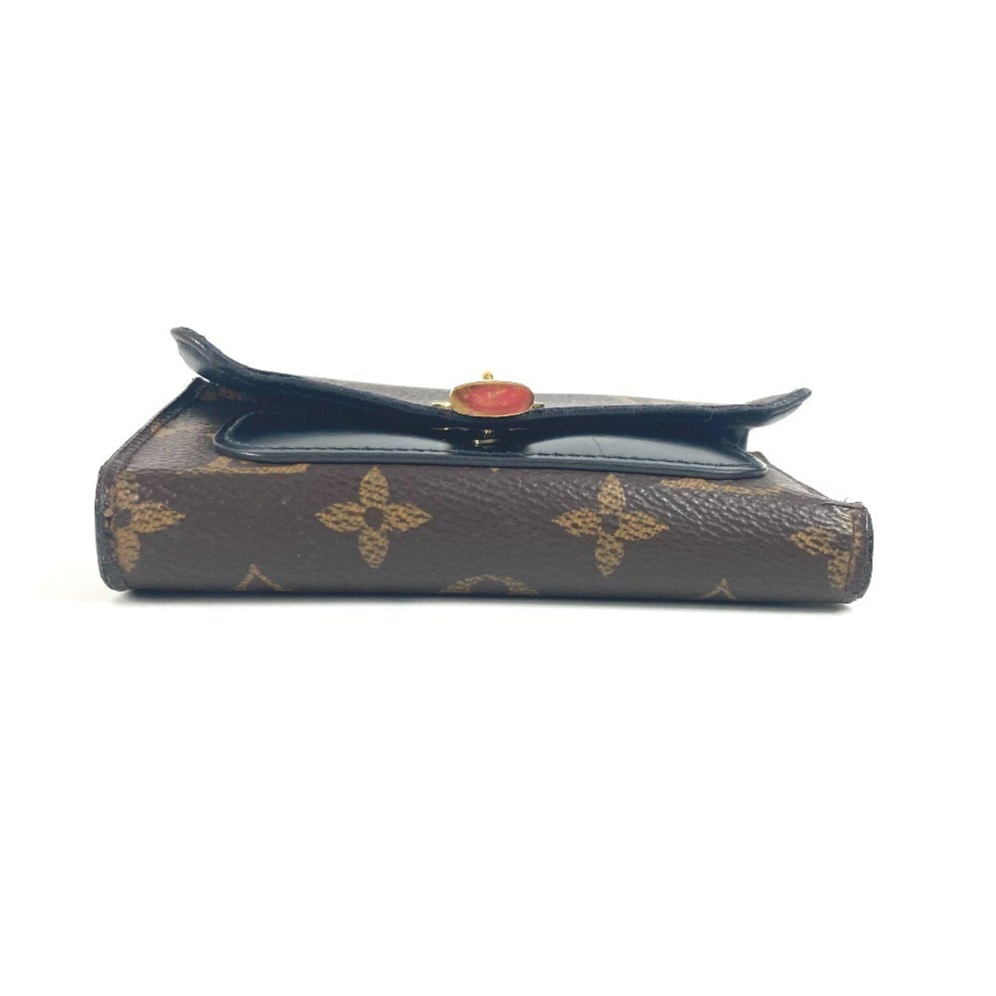 Louis Vuitton LOUIS VUITTON M62578 Monogram Portefeuille Flower Compact Wallet Tri-fold Canvas Women's Brown Size ONE SIZE - 10 Thumbnail