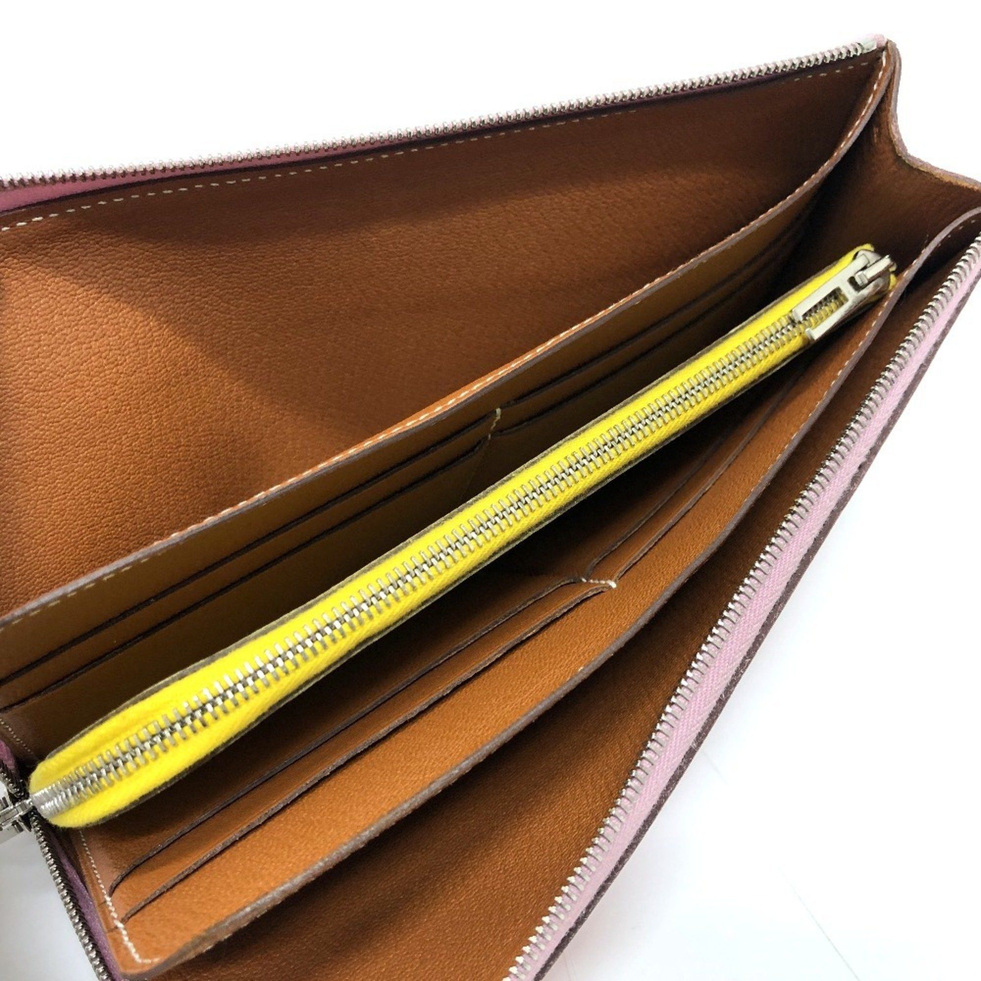 Hermes Hermes Remix Combine Duo Long Wallet Epson Women's Mauve Sylvestre x Lime Pink Size ONE SIZE - 7 Thumbnail