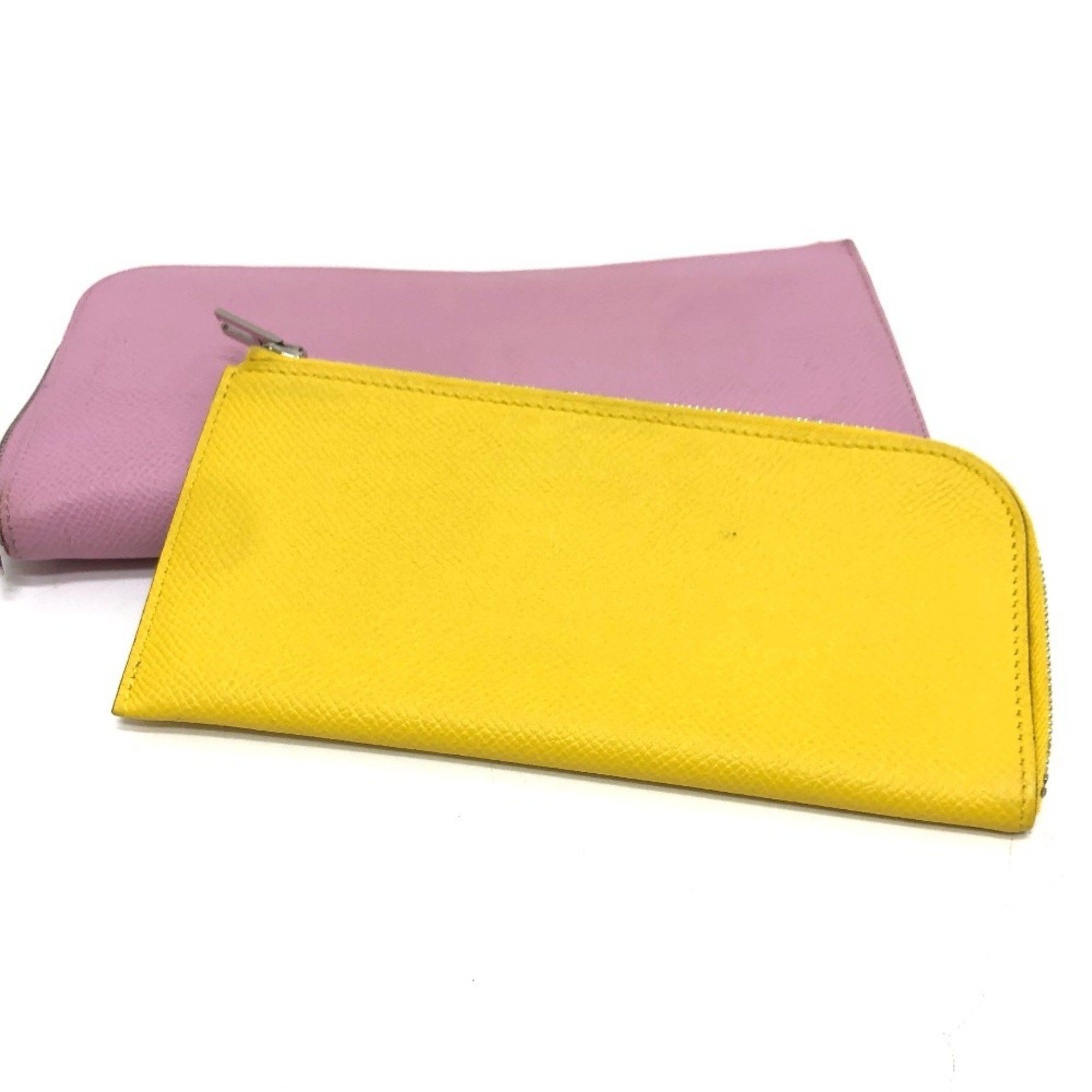 Hermes Hermes Remix Combine Duo Long Wallet Epson Women's Mauve Sylvestre x Lime Pink Size ONE SIZE - 13 Thumbnail