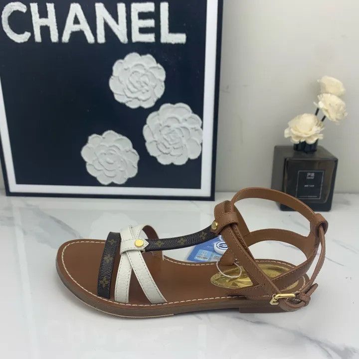 Louis Vuitton Louis Vuitton Brown Leather Casual Sandals for Women 0079 Size US 6 / IT 36 - 4 Thumbnail