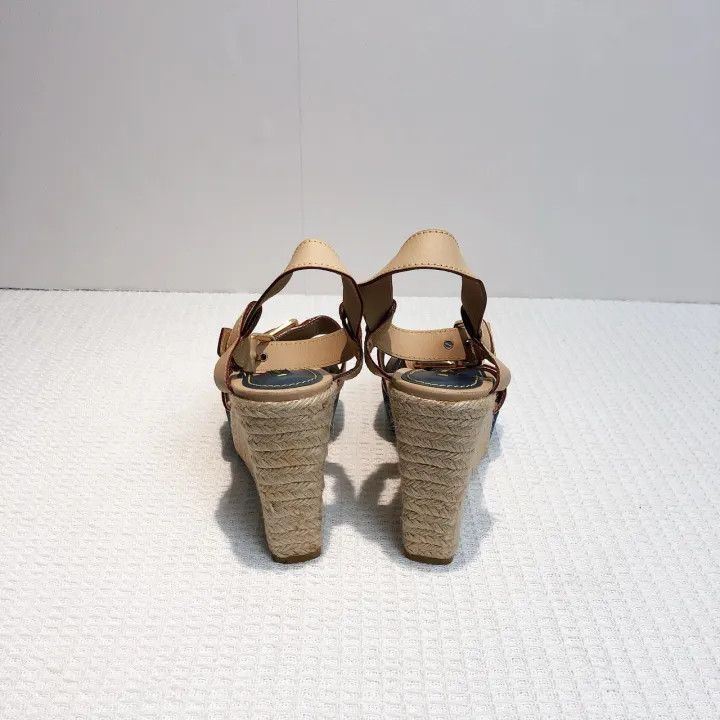 Louis Vuitton Louis Vuitton Classic Monogram Wedge Sandals 0079 Size US 8 / IT 38 - 3 Thumbnail