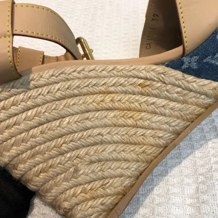 Louis Vuitton Louis Vuitton Classic Monogram Wedge Sandals 0079 Size US 8 / IT 38 - 18 Thumbnail