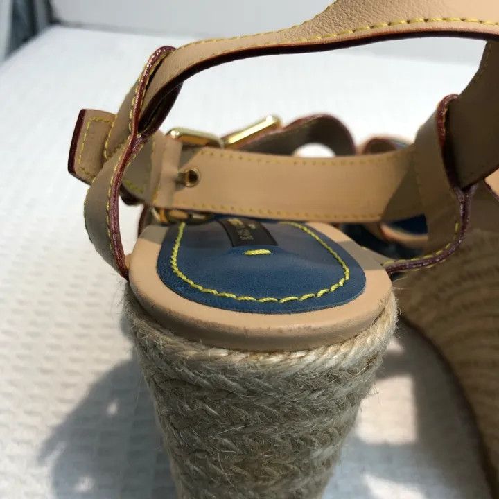 Louis Vuitton Louis Vuitton Classic Monogram Wedge Sandals 0079 Size US 8 / IT 38 - 24 Thumbnail
