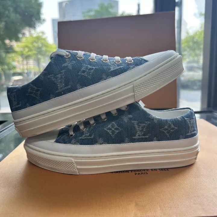 Louis Vuitton Louis Vuitton Stylish Blue Denim Sneakers 0079 Size US 6 / IT 36 - 8 Thumbnail