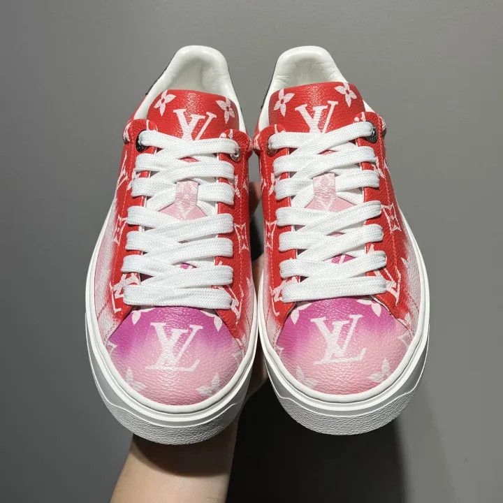 Louis Vuitton Louis Vuitton Red and White Casual Sneakers 0079 Size US 6 / IT 36 - 2 Thumbnail