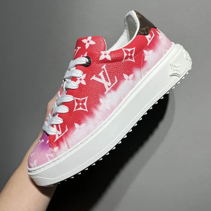 Louis Vuitton Louis Vuitton Red and White Casual Sneakers 0079 Size US 6 / IT 36 - 11 Thumbnail