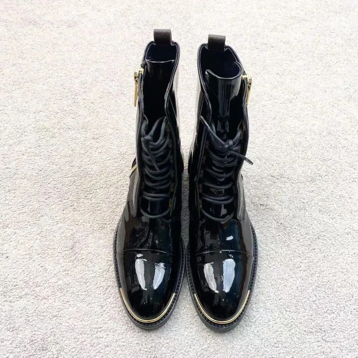 Louis Vuitton Louis Vuitton Women's Black Zip Logo Ankle Boots 0079 Size US 7 / IT 37 - 2 Thumbnail