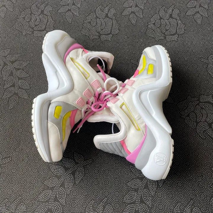 Louis Vuitton Louis Vuitton Archlight Pink White Sneakers 0079 Size US 7 / IT 37 - 8 Thumbnail
