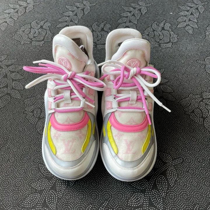 Louis Vuitton Louis Vuitton Archlight Pink White Sneakers 0079 Size US 7 / IT 37 - 2 Thumbnail