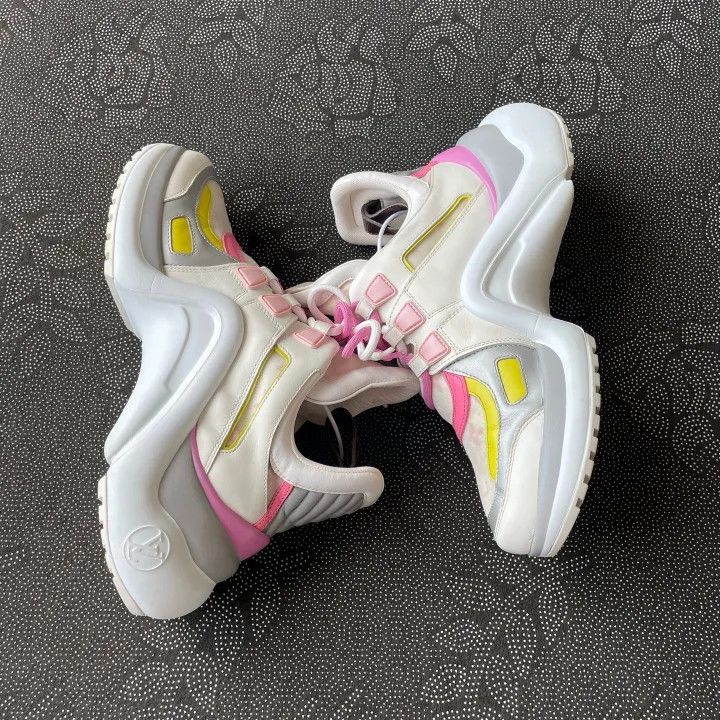 Louis Vuitton Louis Vuitton Archlight Pink White Sneakers 0079 Size US 7 / IT 37 - 7 Thumbnail