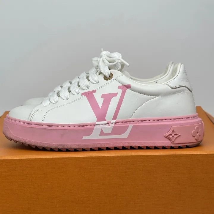 Louis Vuitton Louis Vuitton Time Out Low-Top Sneakers in White Pink 0079 Size US 6 / IT 36 - 5 Thumbnail