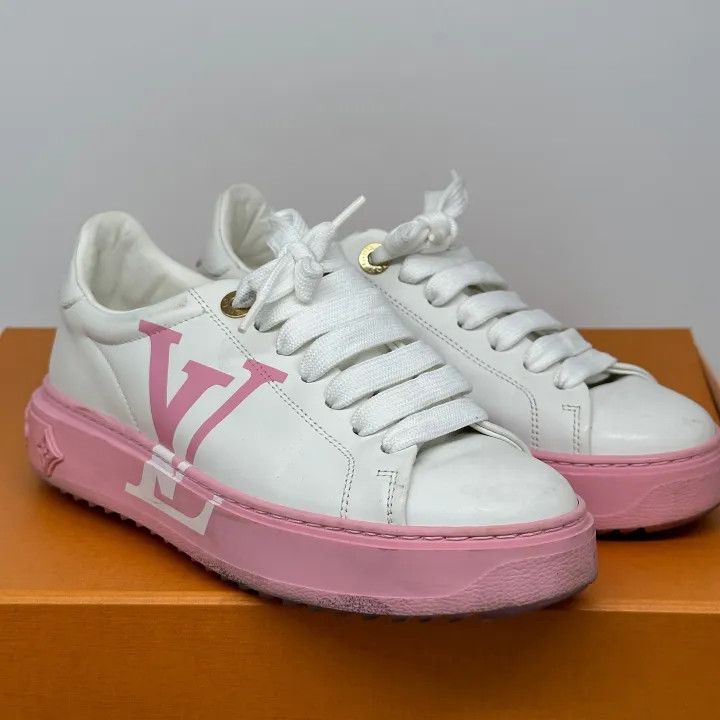 Louis Vuitton Louis Vuitton Time Out Low-Top Sneakers in White Pink 0079 Size US 6 / IT 36 - 6 Thumbnail