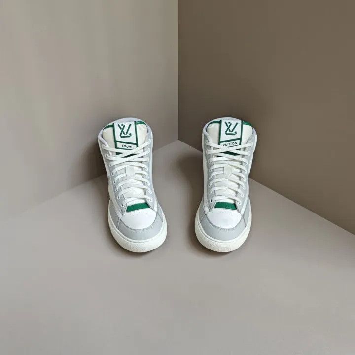 Louis Vuitton Louis Vuitton Charlie High-Top Sneakers in White Green 0079 Size US 7 / IT 37 - 2 Thumbnail