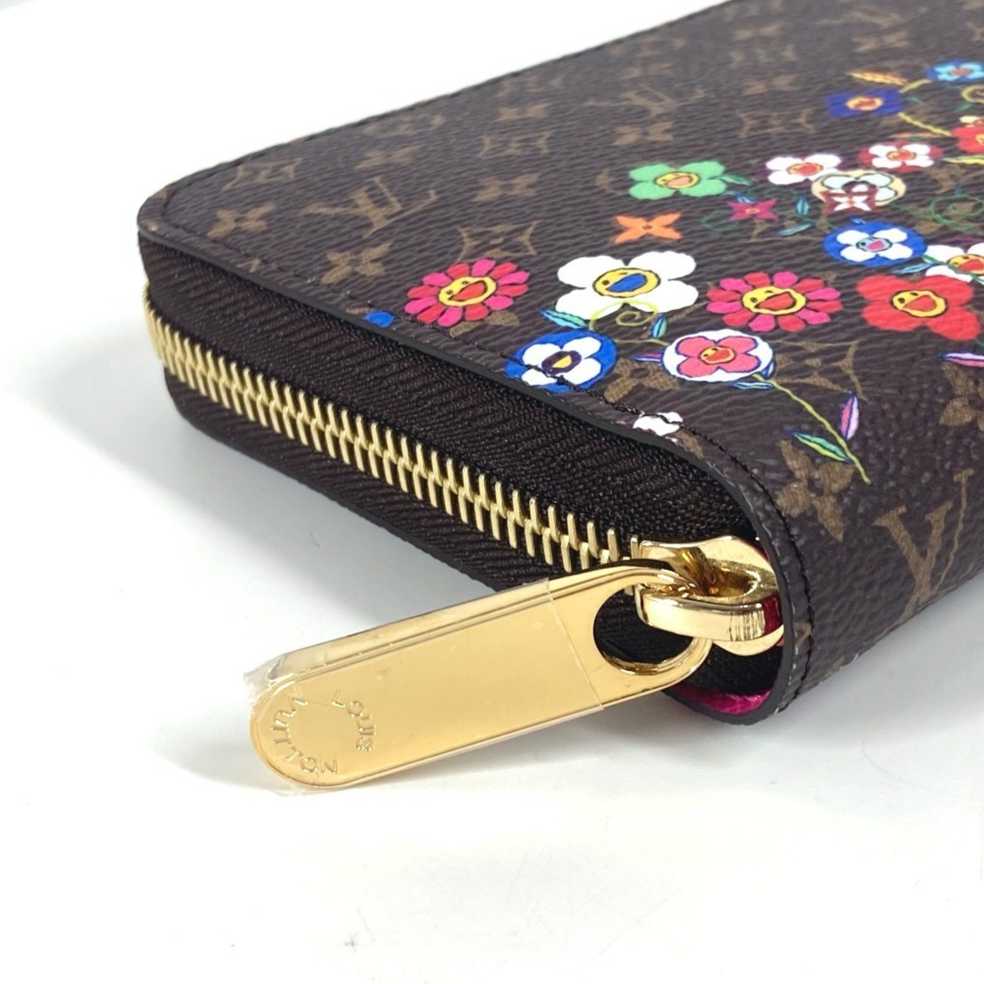 Louis Vuitton LOUIS VUITTON M14162 Japan Limited LV x TM Zippy Wallet Monogram Takashi Murakami Round Zipper Long Canvas Men's Women's Brown Like New Size ONE SIZE - 3 Thumbnail