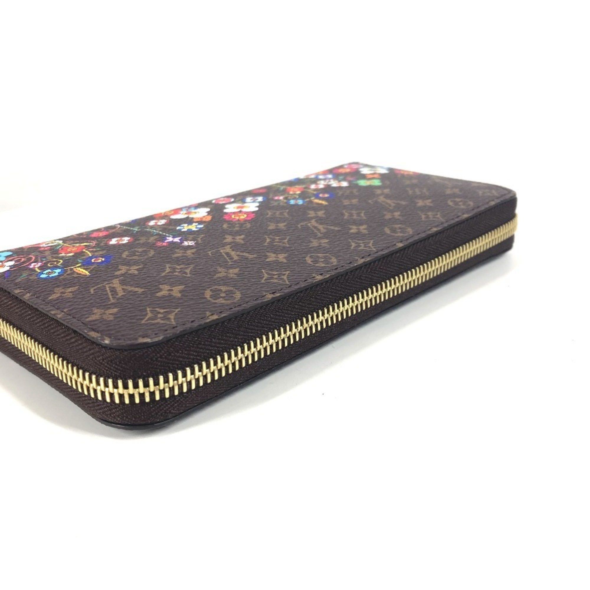 Louis Vuitton LOUIS VUITTON M14162 Japan Limited LV x TM Zippy Wallet Monogram Takashi Murakami Round Zipper Long Canvas Men's Women's Brown Like New Size ONE SIZE - 5 Thumbnail