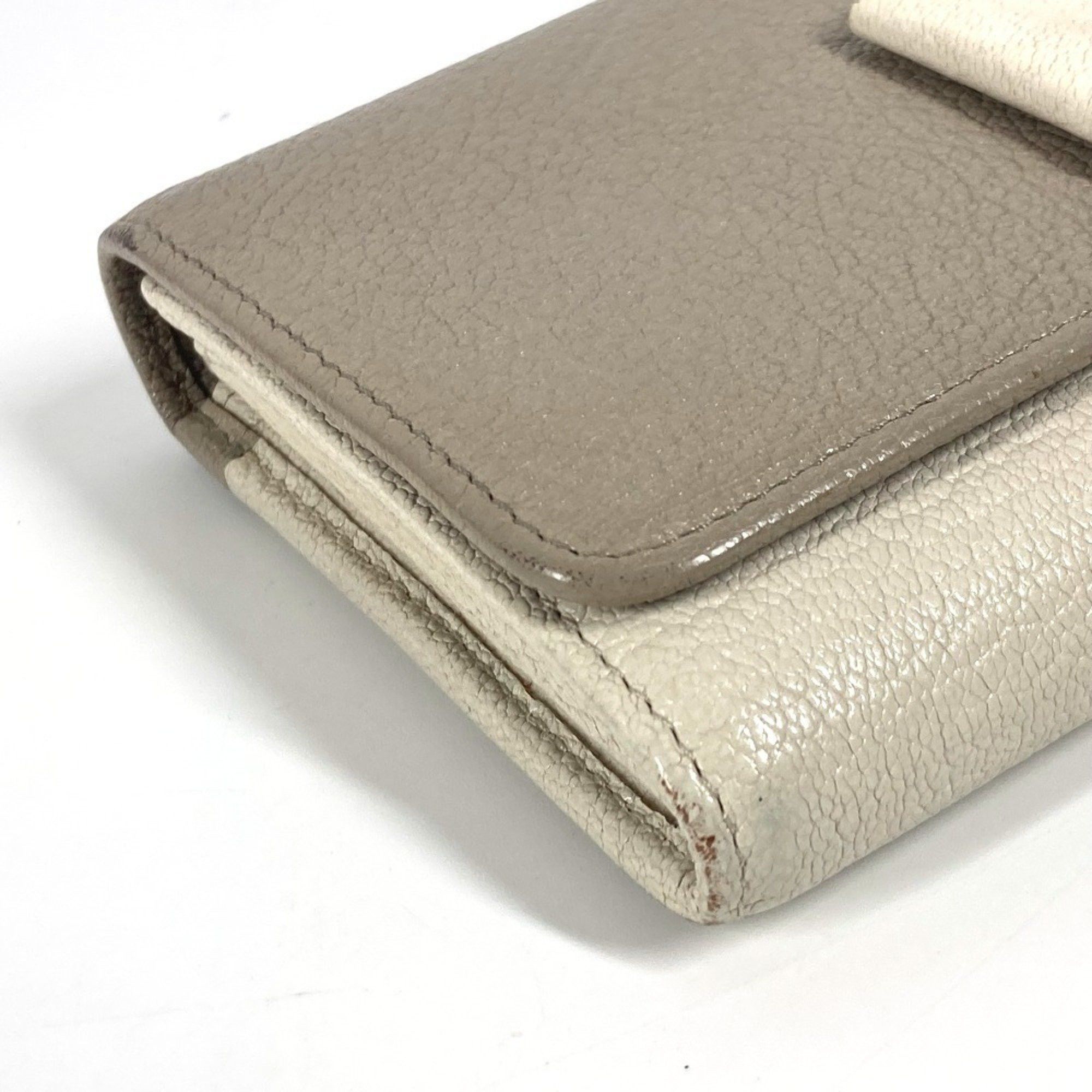 Miu Miu Miu Miu miu 5MH109 Pass case with business card holder and Madras long wallet Ribbon Long Leather Women's Gray Size ONE SIZE - 6 Thumbnail