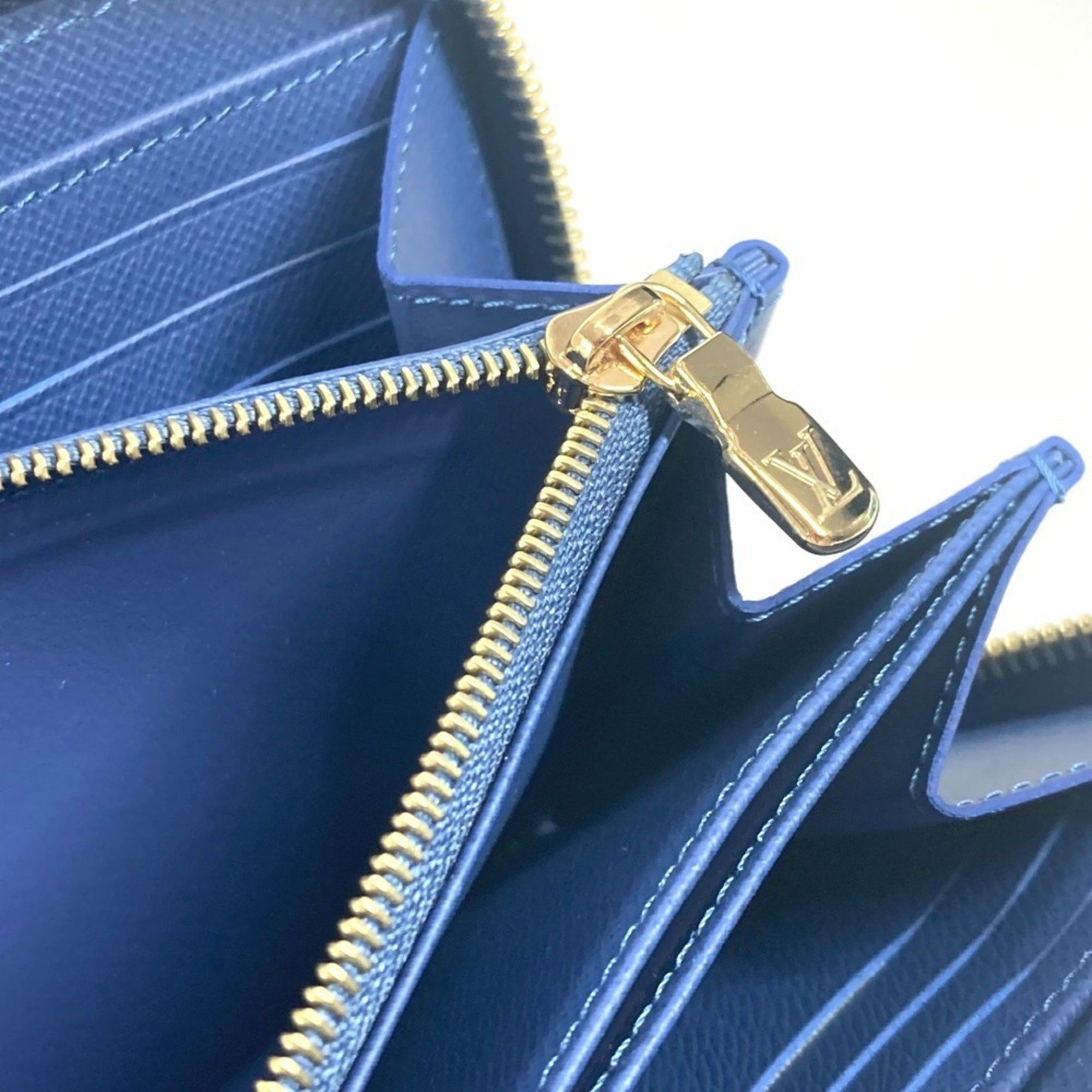 Louis Vuitton LOUIS VUITTON M23161 Takashi Murakami collaboration Monogram denim Cherry LV x TM Zippy Wallet Long wallet Round zipper Women's Blue Size ONE SIZE - 12 Thumbnail