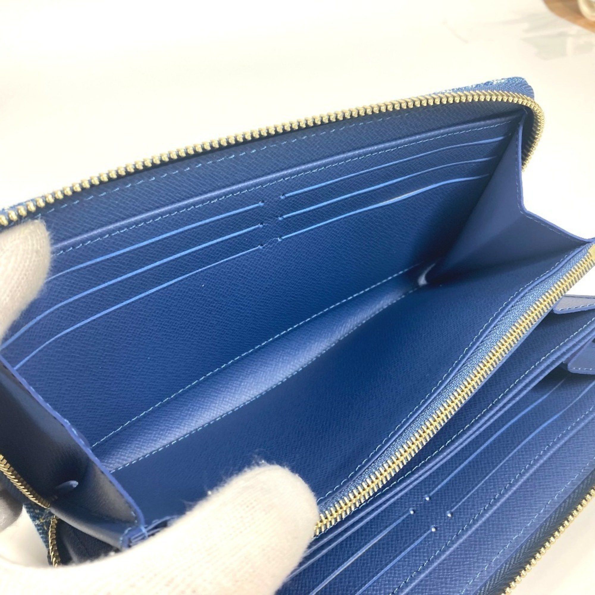 Louis Vuitton LOUIS VUITTON M23161 Takashi Murakami collaboration Monogram denim Cherry LV x TM Zippy Wallet Long wallet Round zipper Women's Blue Size ONE SIZE - 8 Thumbnail