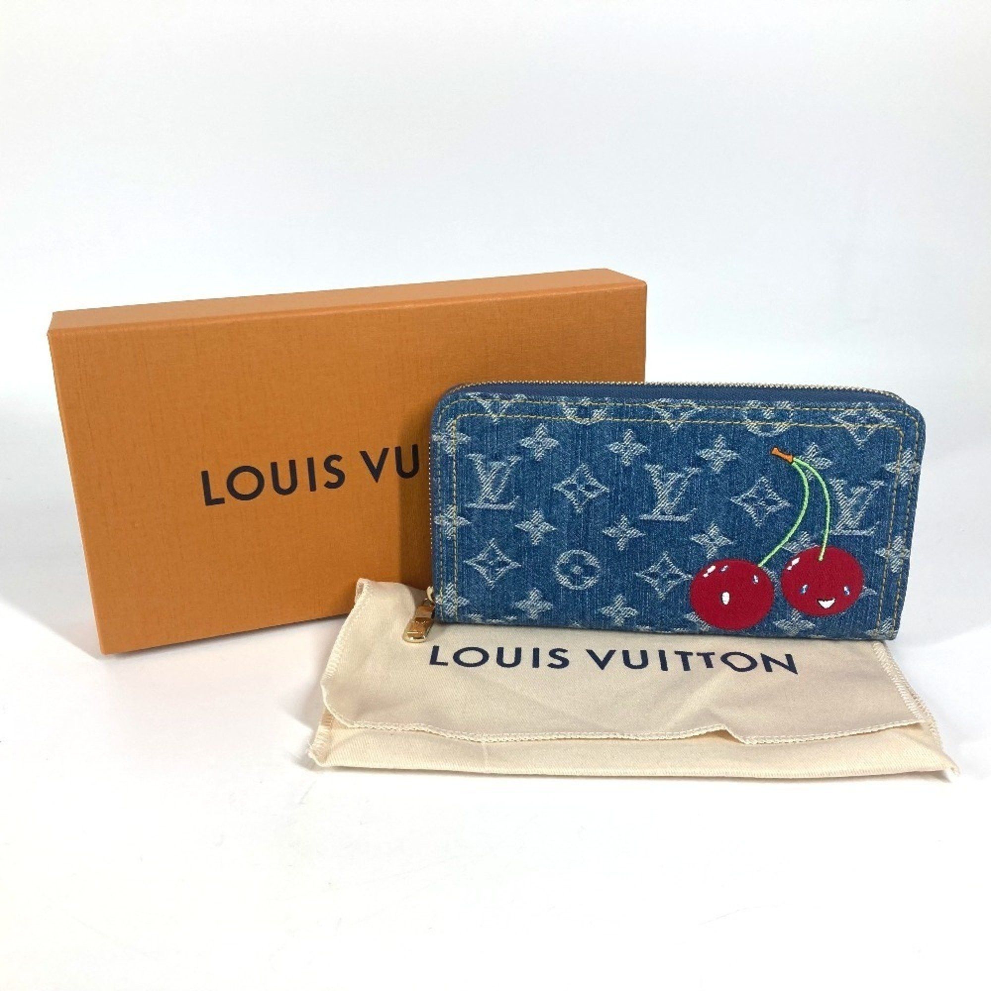 Louis Vuitton LOUIS VUITTON M23161 Takashi Murakami collaboration Monogram denim Cherry LV x TM Zippy Wallet Long wallet Round zipper Women's Blue Size ONE SIZE - 14 Thumbnail