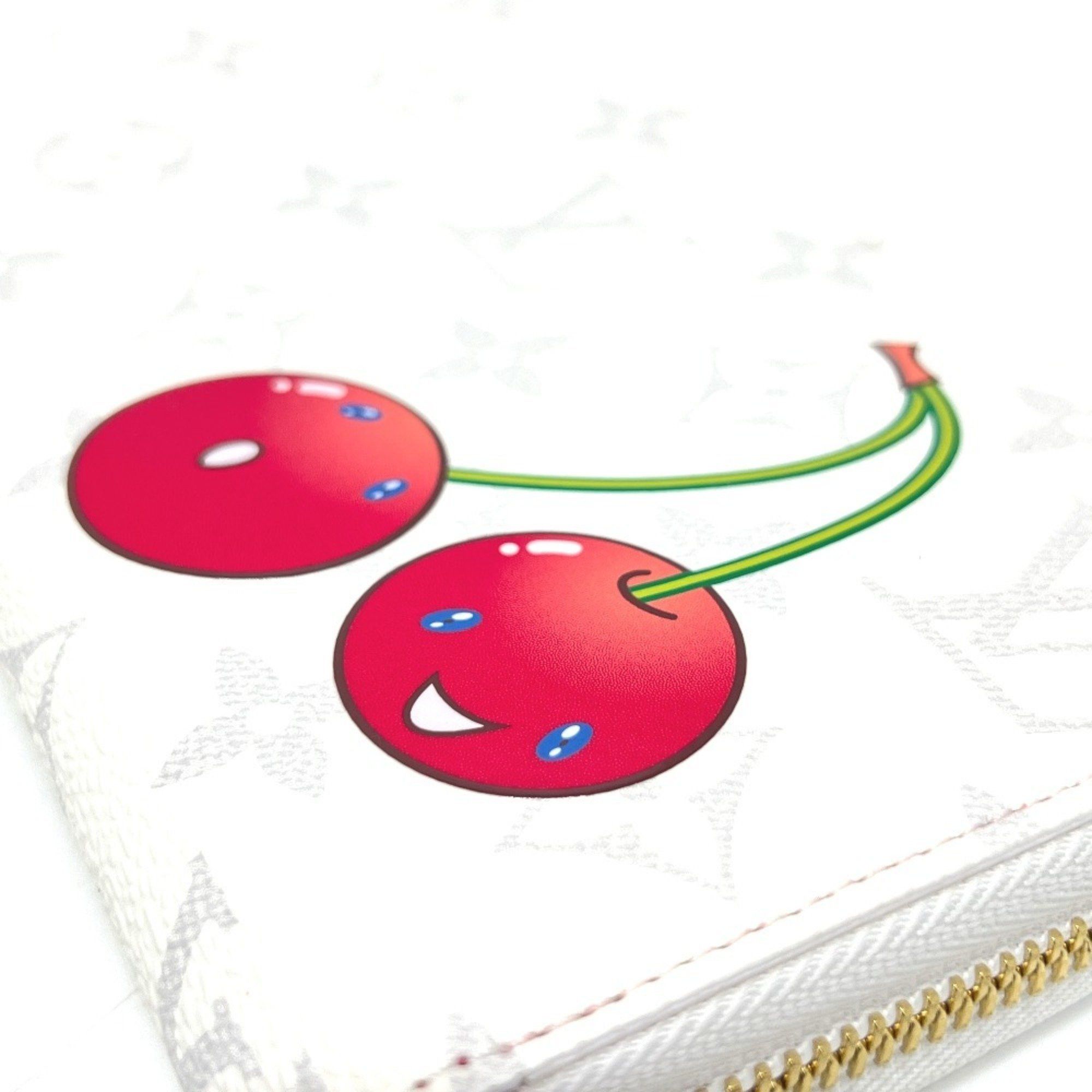 Louis Vuitton LOUIS VUITTON M14240 Takashi Murakami collaboration Monogram LV x TM Zippy Wallet Cherry Long Canvas Women's White Size ONE SIZE - 6 Thumbnail