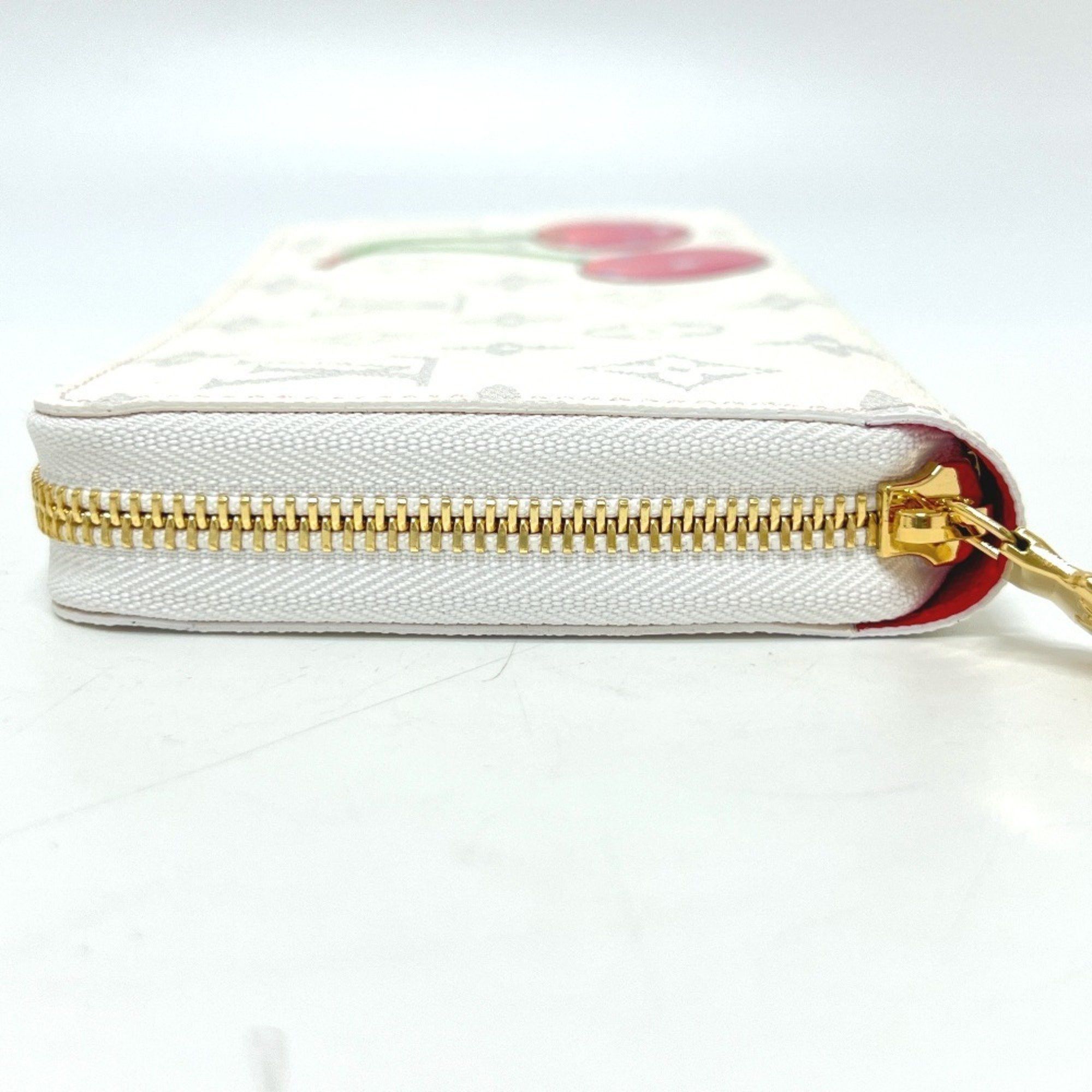 Louis Vuitton LOUIS VUITTON M14240 Takashi Murakami collaboration Monogram LV x TM Zippy Wallet Cherry Long Canvas Women's White Size ONE SIZE - 4 Thumbnail