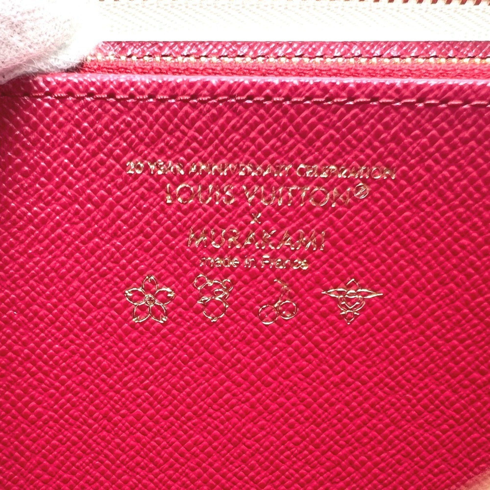 Louis Vuitton LOUIS VUITTON M14240 Takashi Murakami collaboration Monogram LV x TM Zippy Wallet Cherry Long Canvas Women's White Size ONE SIZE - 8 Thumbnail