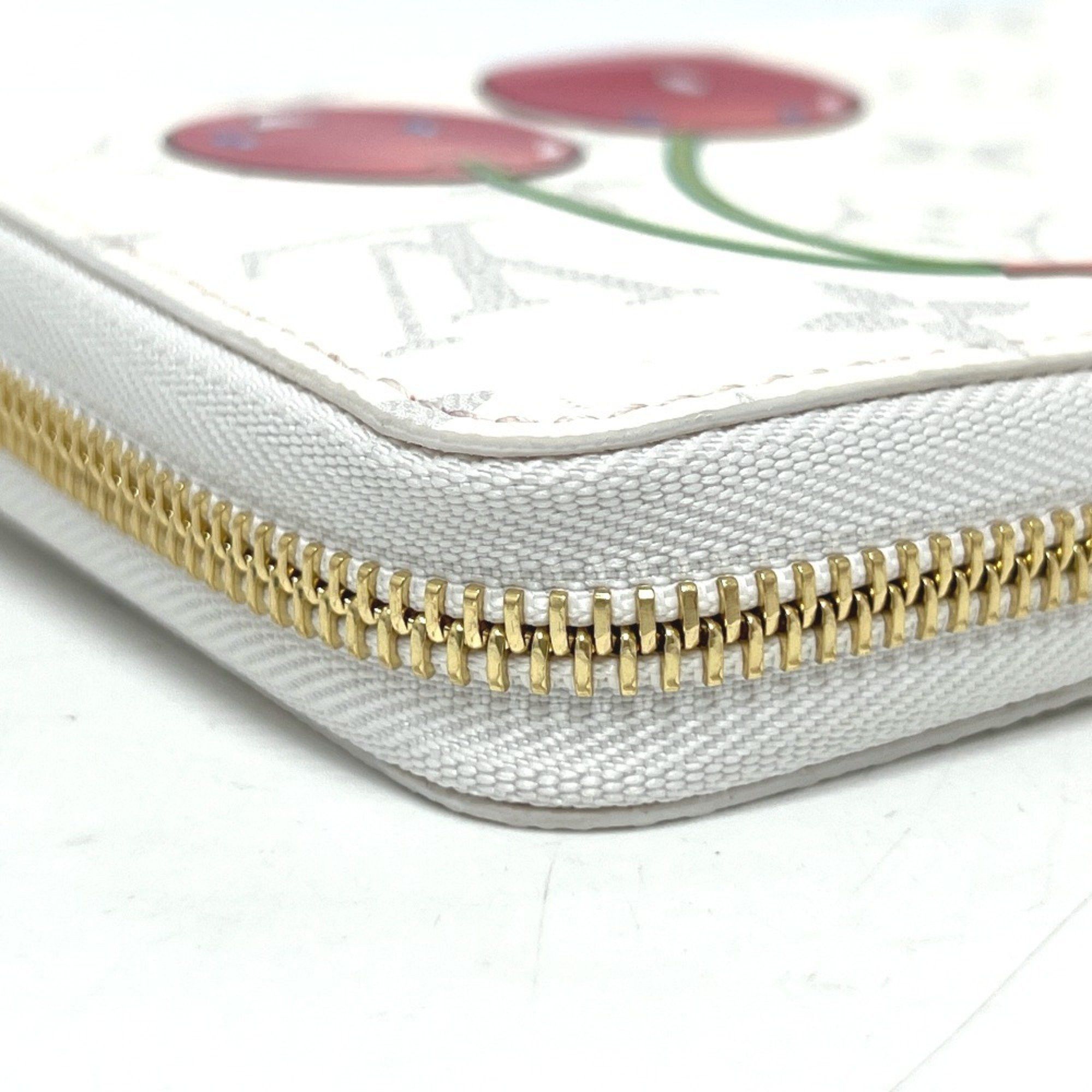 Louis Vuitton LOUIS VUITTON M14240 Takashi Murakami collaboration Monogram LV x TM Zippy Wallet Cherry Long Canvas Women's White Size ONE SIZE - 12 Thumbnail