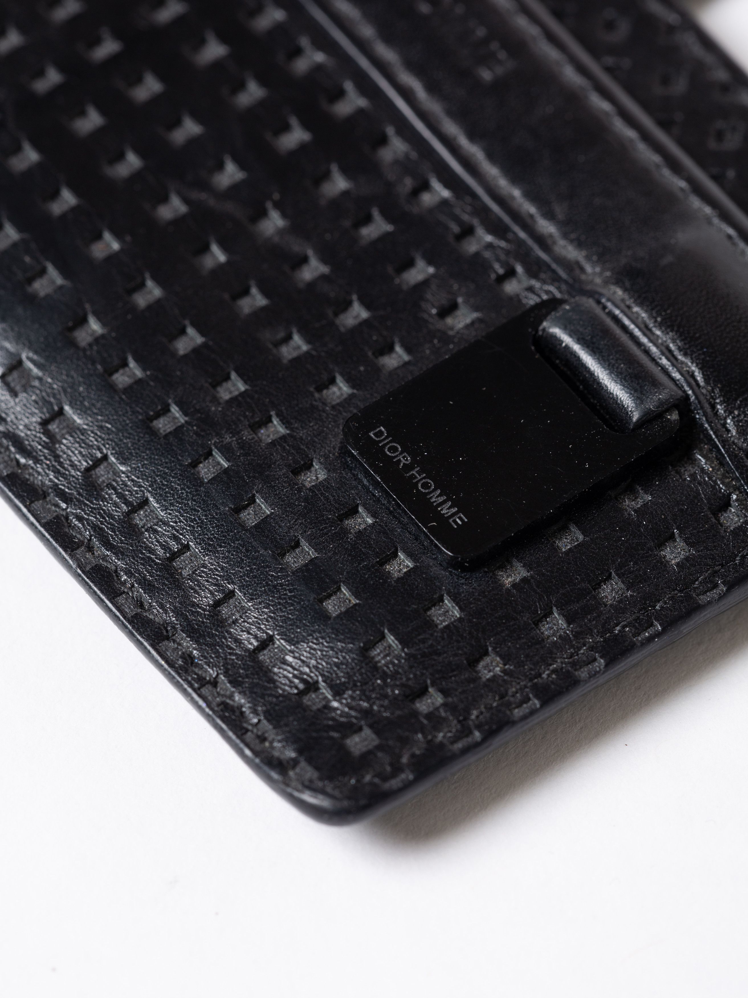 Dior SS07 Dior Homme Black Perforated Leather Card Holder