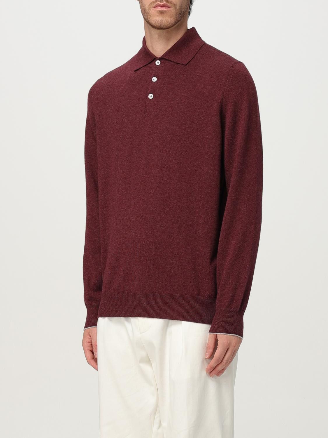 Brunello Cucinelli Brunello Cucinelli Polo Shirt Men Burgundy Size US XL / EU 56 / 4 - 4 Thumbnail