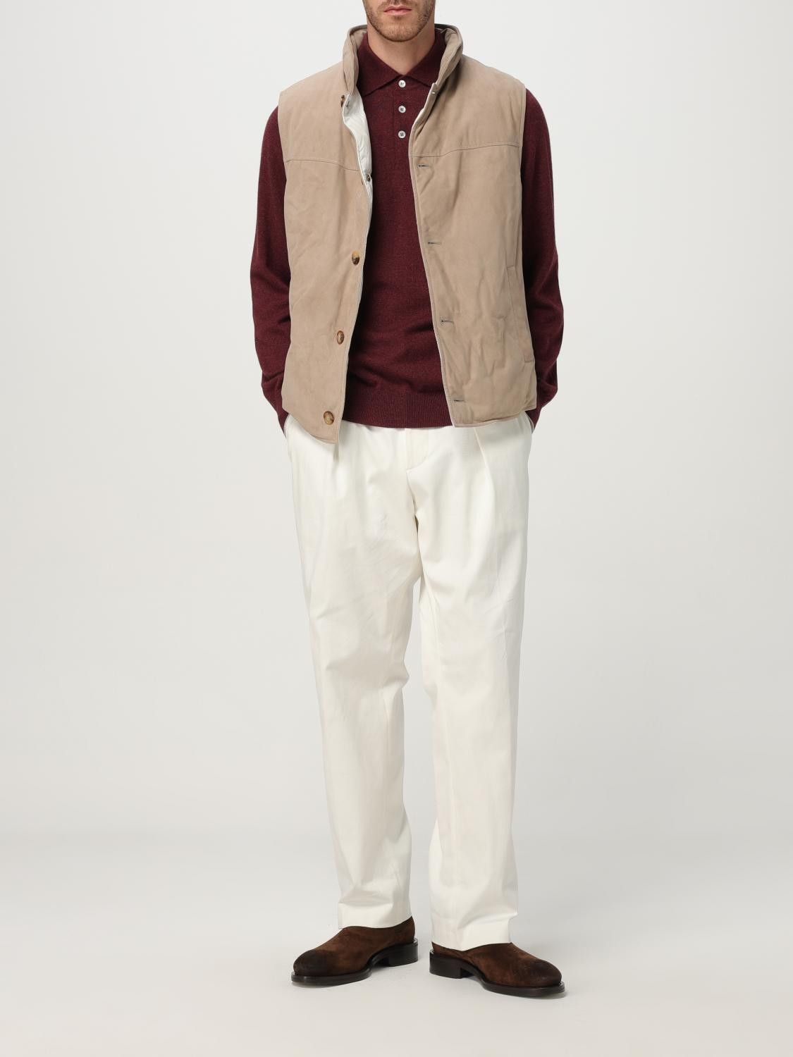 Brunello Cucinelli Brunello Cucinelli Polo Shirt Men Burgundy Size US XL / EU 56 / 4 - 2 Thumbnail