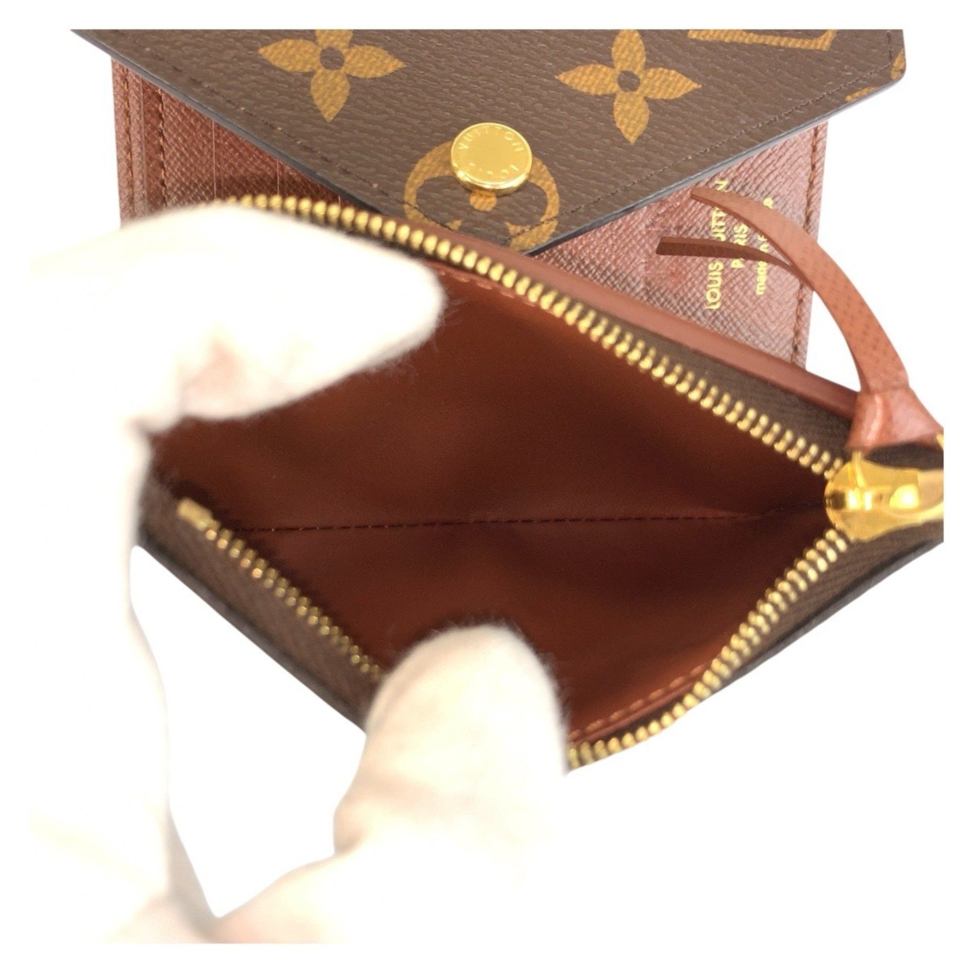 LOUIS VUITTON Monogram Victorine Portefeuille, Brown with Gold