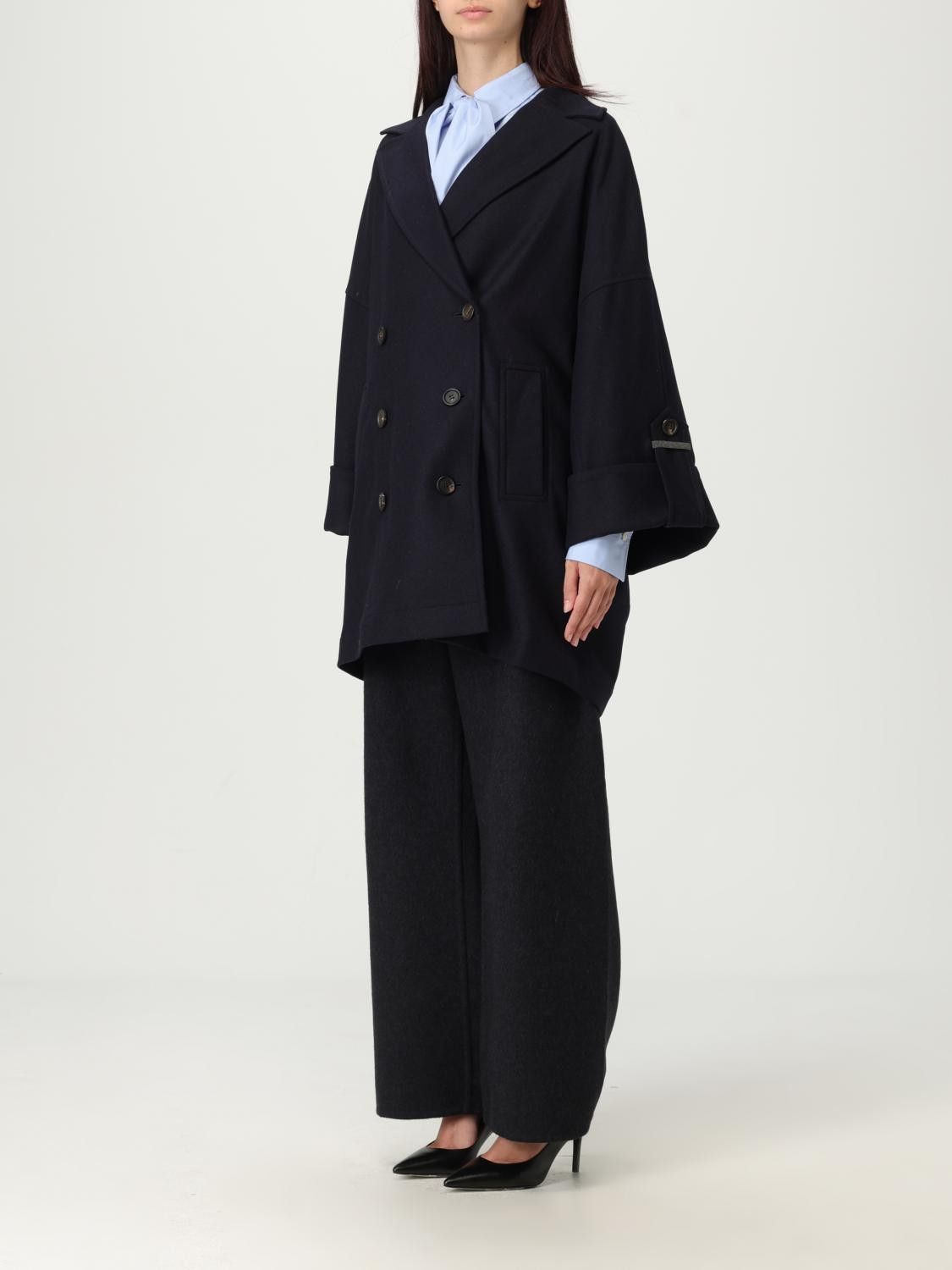 Brunello Cucinelli Brunello Cucinelli Trench Coat Woman Blue Size XS / US 0-2 / IT 36-38 - 4 Thumbnail