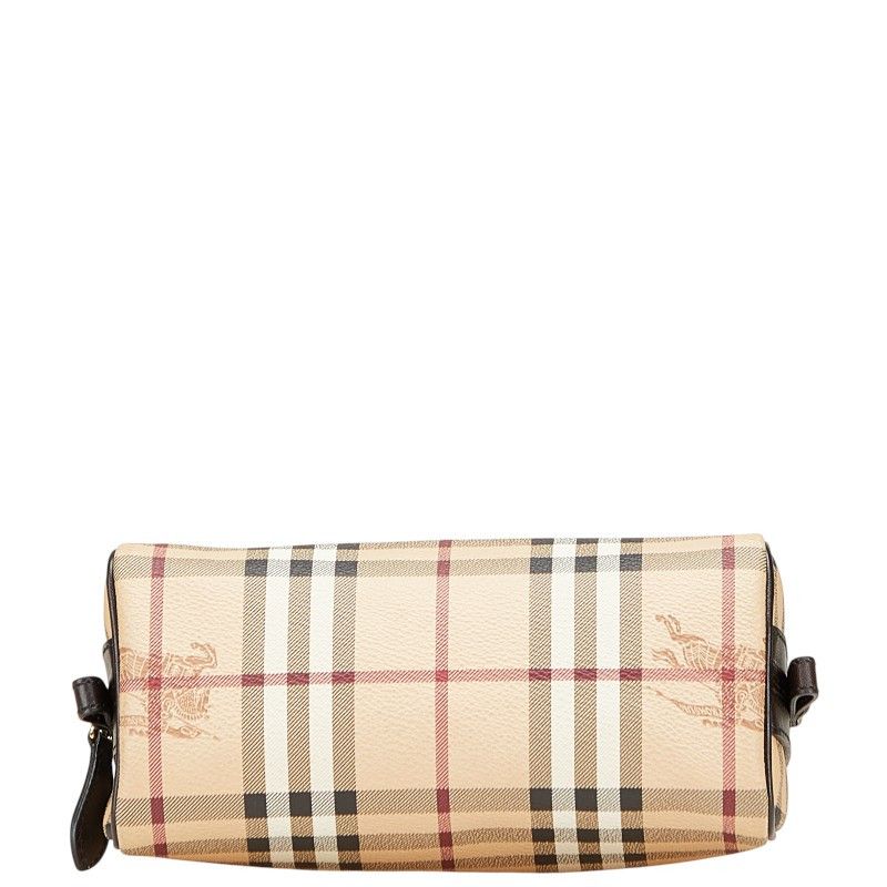 Burberry Burberry Burberry Nova Check Shadow Horse PVC Leather Pouch Leather Vanity Bag Size ONE SIZE - 3 Thumbnail