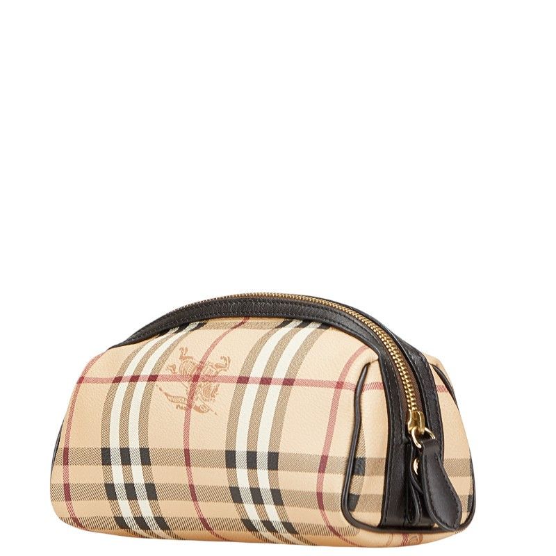 Burberry Burberry Burberry Nova Check Shadow Horse PVC Leather Pouch Leather Vanity Bag Size ONE SIZE - 2 Thumbnail