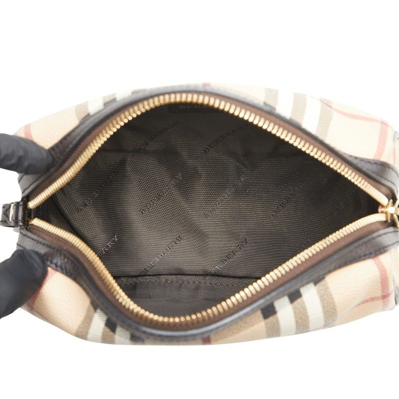 Burberry Burberry Burberry Nova Check Shadow Horse PVC Leather Pouch Leather Vanity Bag Size ONE SIZE - 5 Thumbnail