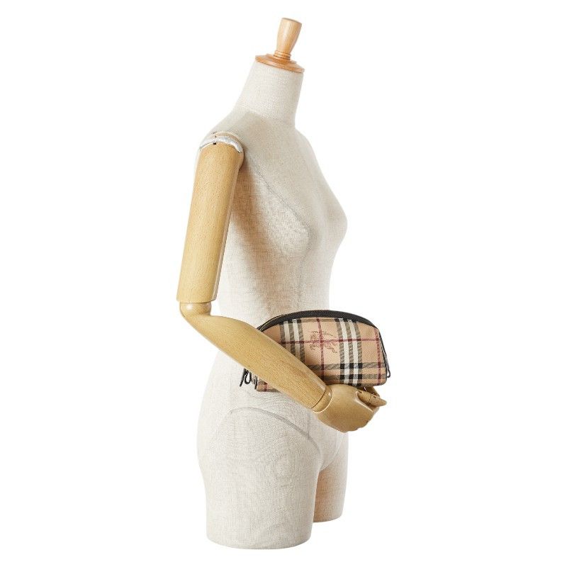 Burberry Burberry Burberry Nova Check Shadow Horse PVC Leather Pouch Leather Vanity Bag Size ONE SIZE - 8 Thumbnail