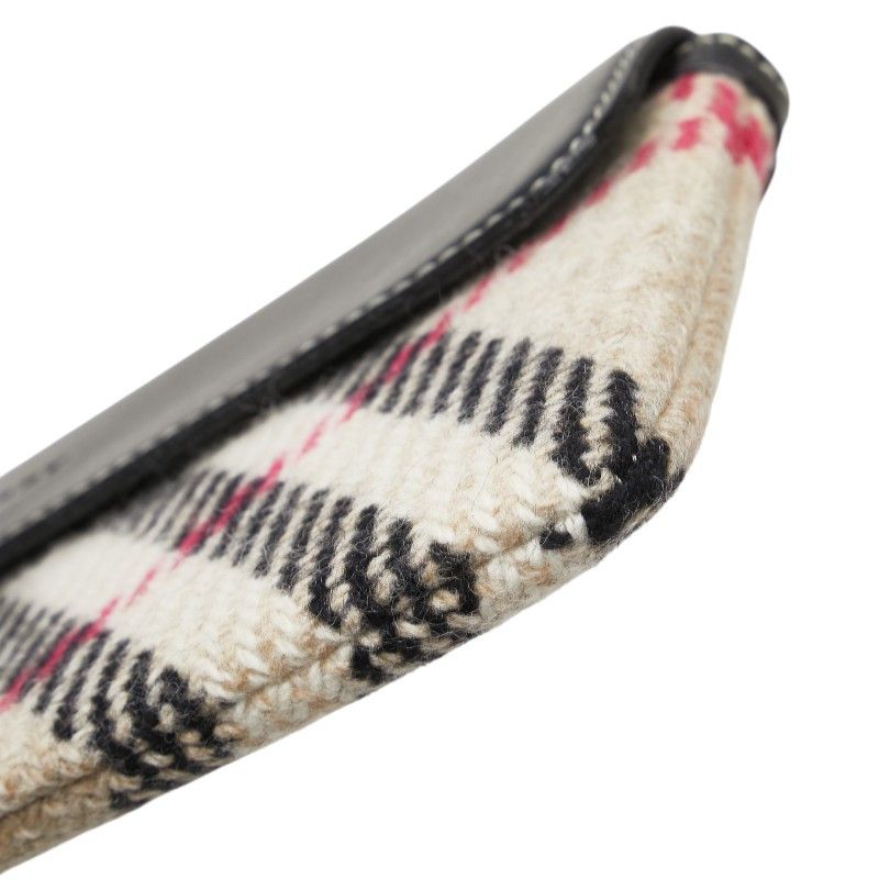 Burberry Burberry Burberry Nova Check Wool Leather Pouch Leather Other DUTY FREE for USA Size ONE SIZE - 4 Thumbnail