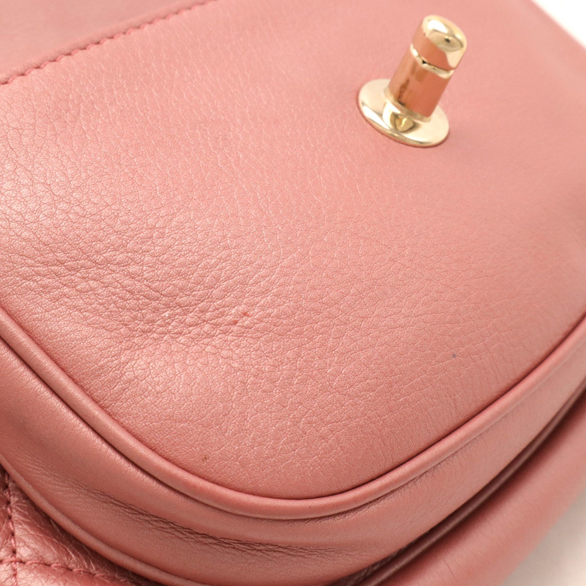 Chanel Chanel Matelasse Coco Mark Belt Bag Body Waist Pouch Chain Shoulder Leather Pink Size ONE SIZE - 8 Thumbnail