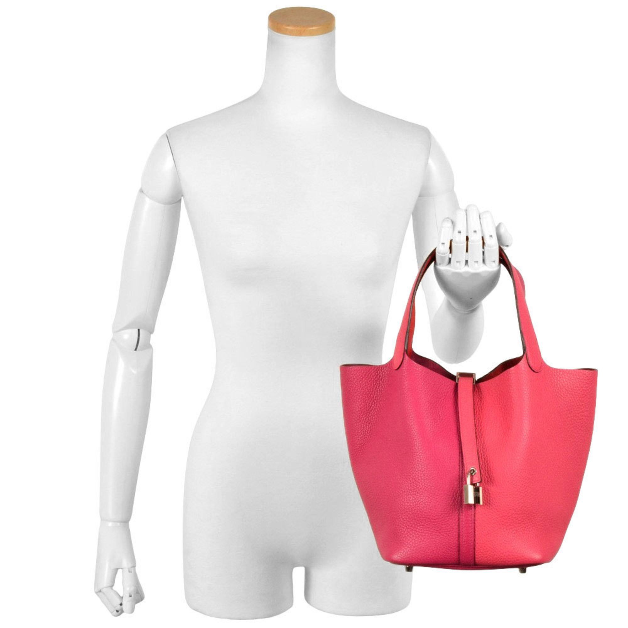 Hermes Hermes Picotin Lock Cazac Deux 22 MM Handbag Taurillon Clemence Y Stamp Red Women's Size ONE SIZE - 7 Thumbnail