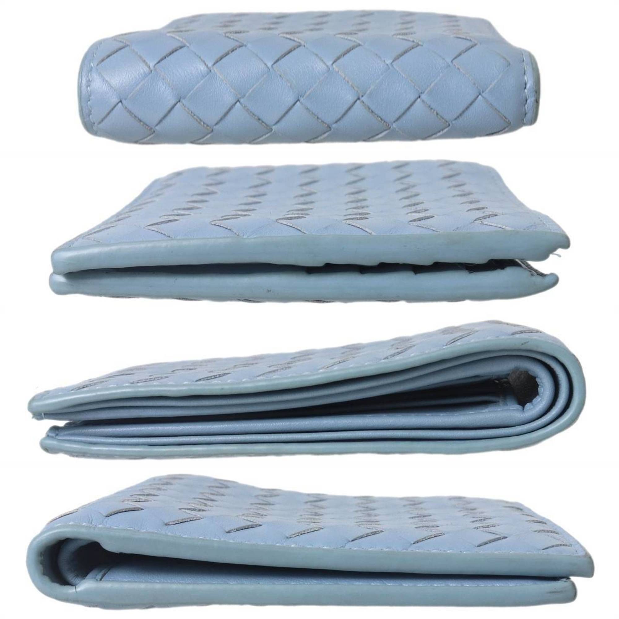 Bottega Veneta Bottega Veneta Bi-fold Wallet Intrecciato Light Blue P01211064W ES Size ONE SIZE - 4 Thumbnail
