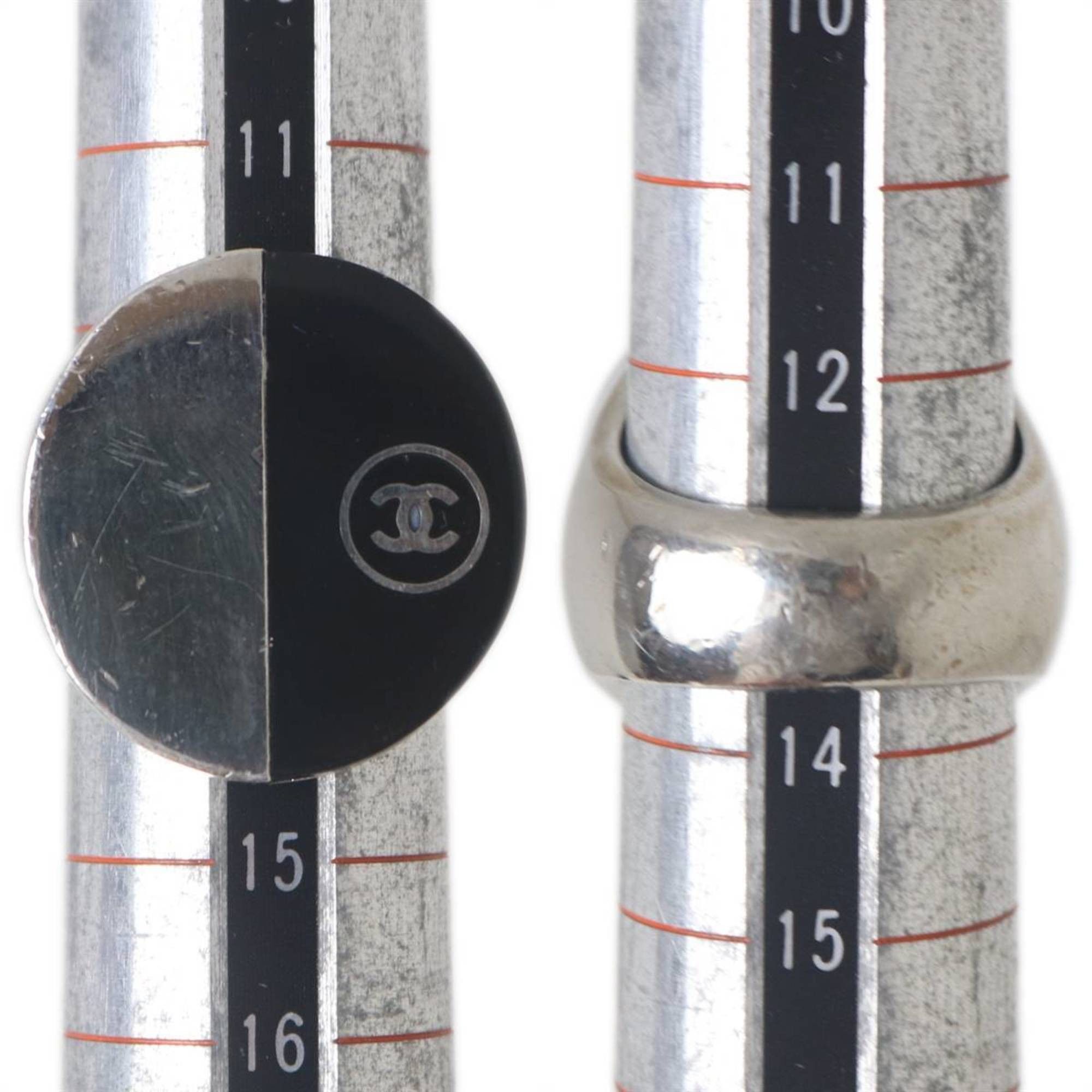 Chanel CHANEL Coco Mark Bicolor Ring Size 13 Black x Silver Total weight: approx. 18.9g ES Size ONE SIZE - 7 Thumbnail